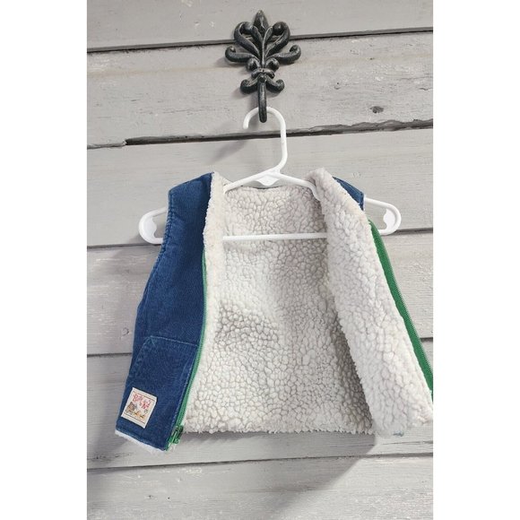 Billy The Kid Jean Vest Sherpa Linned 3T - Picture 5 of 6